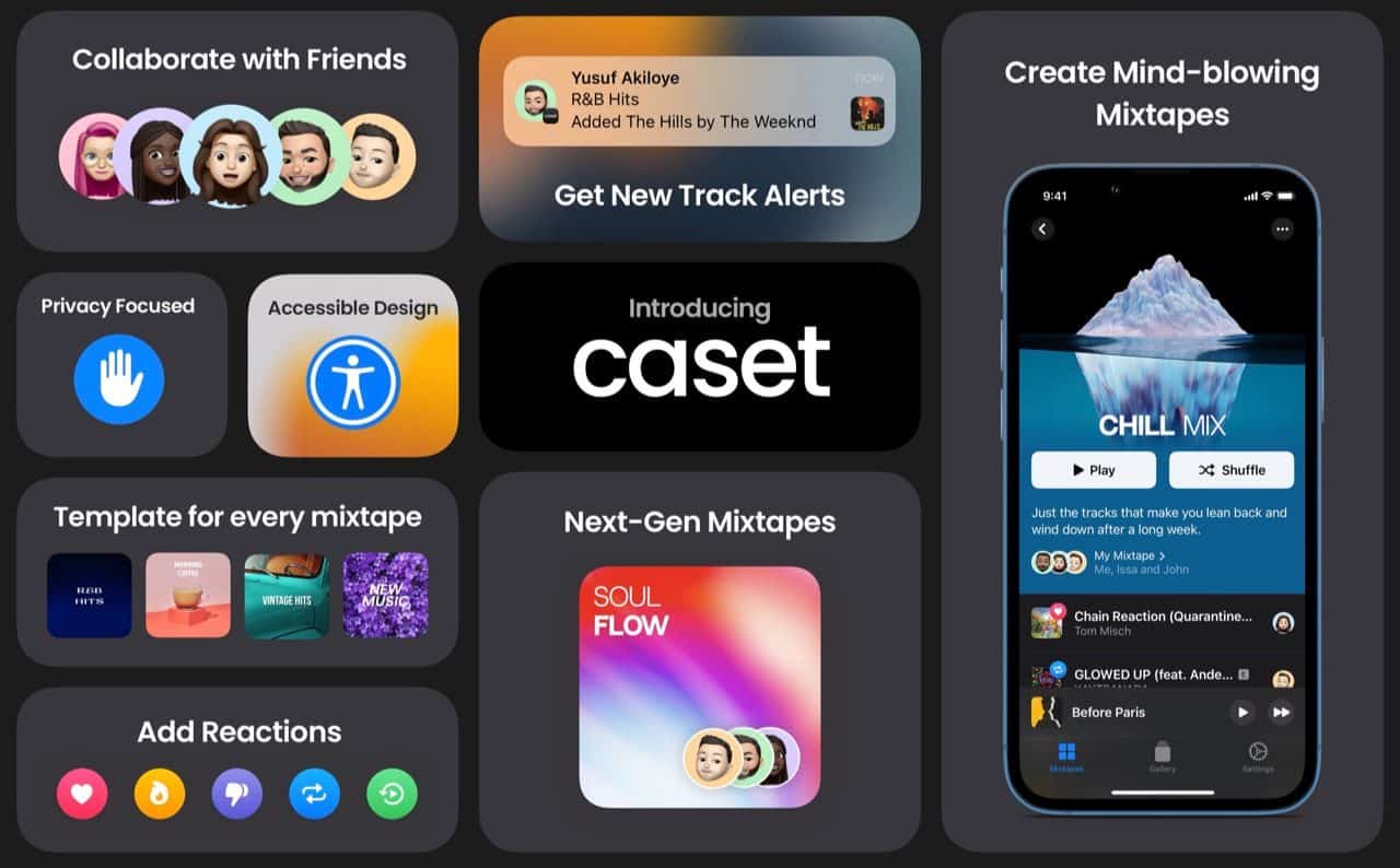 Caset-app: samen afspeellijsten maken.