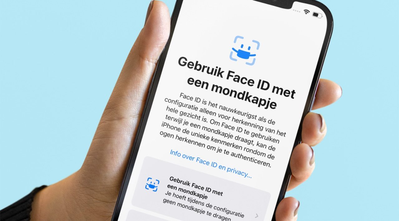 iOS 15.4: Face ID met mondkapje.