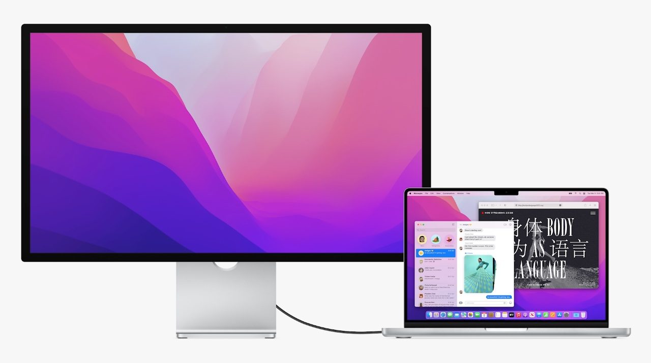 Mac Studio Display met MacBook Pro