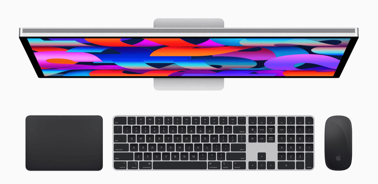 Mac Studio Display met toetsenbord muis trackpad
