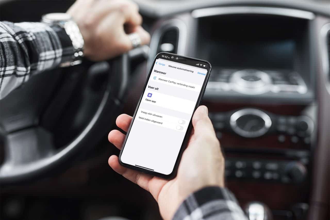 CarPlay automatiseren met Opdrachten-app: open navigatie-app automatisch.