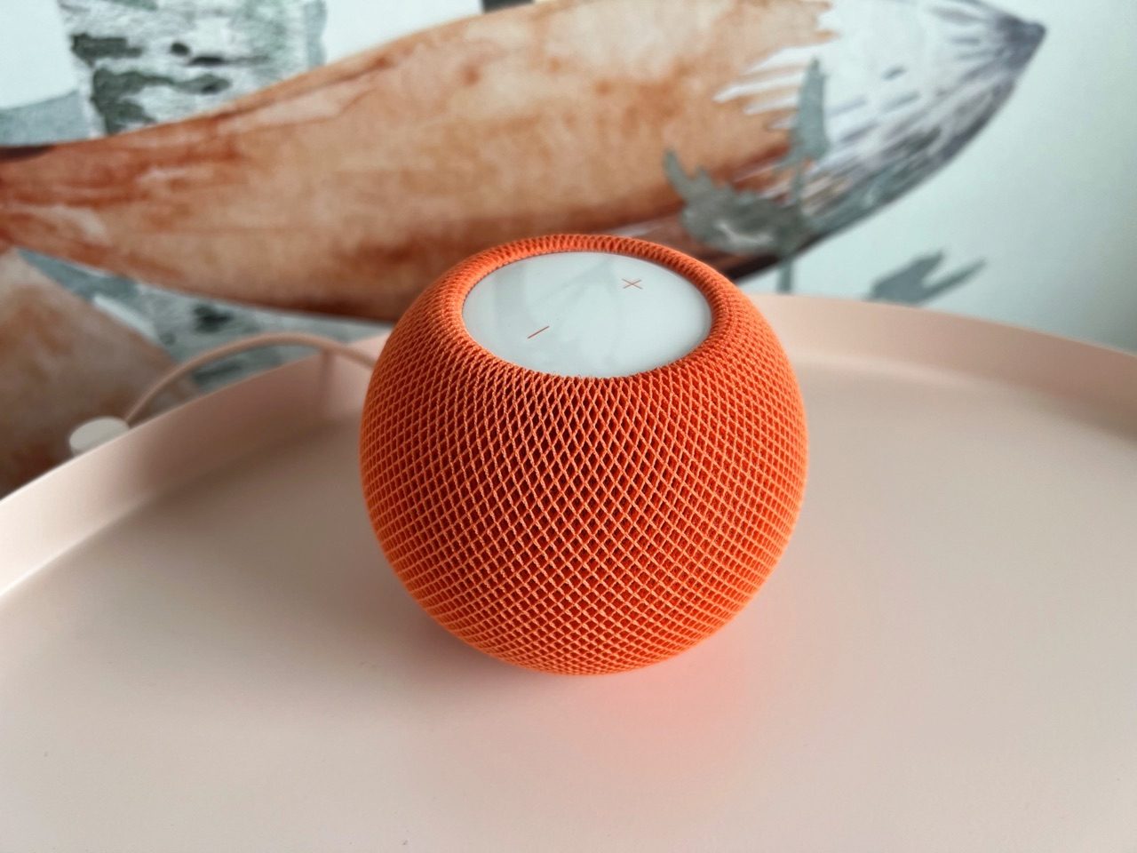 HomePod mini review in oranje.