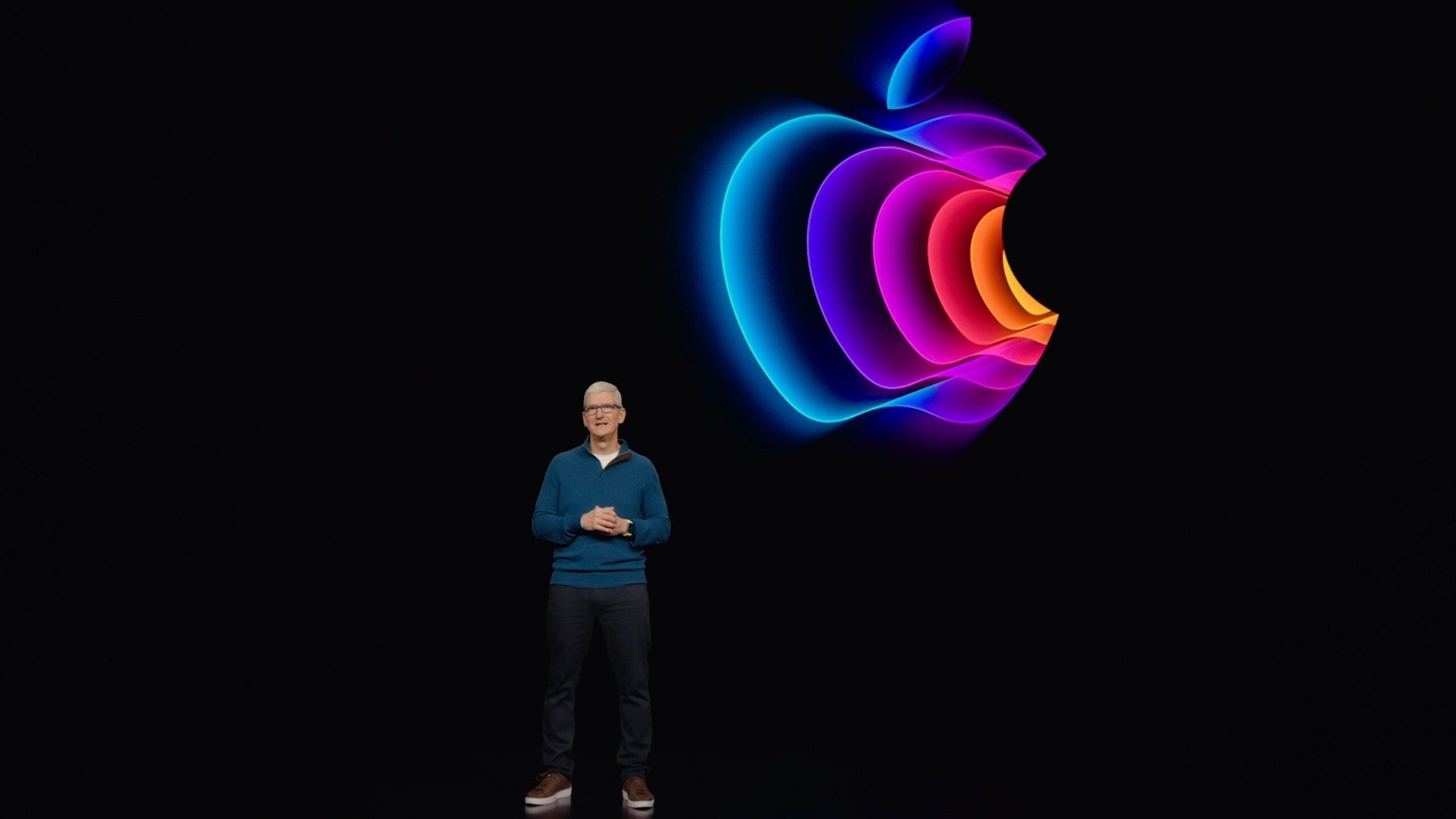 Tim Cook tijdens Peek Performance event