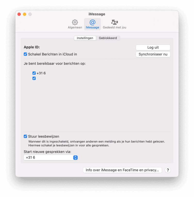Berichten in iCloud op de Mac instellen.
