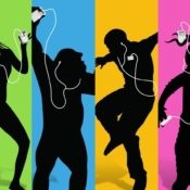 iPod reclame met silhouet