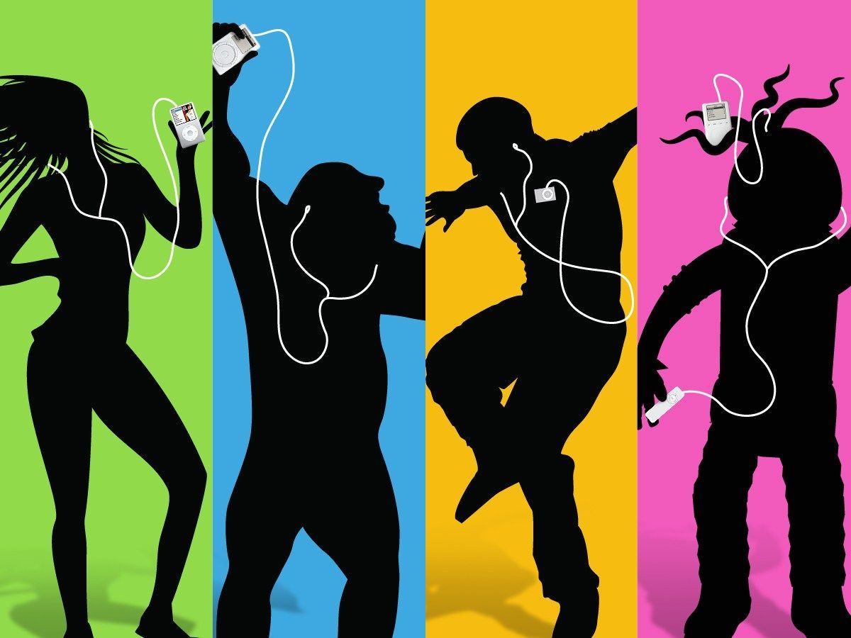 iPod reclame met silhouet