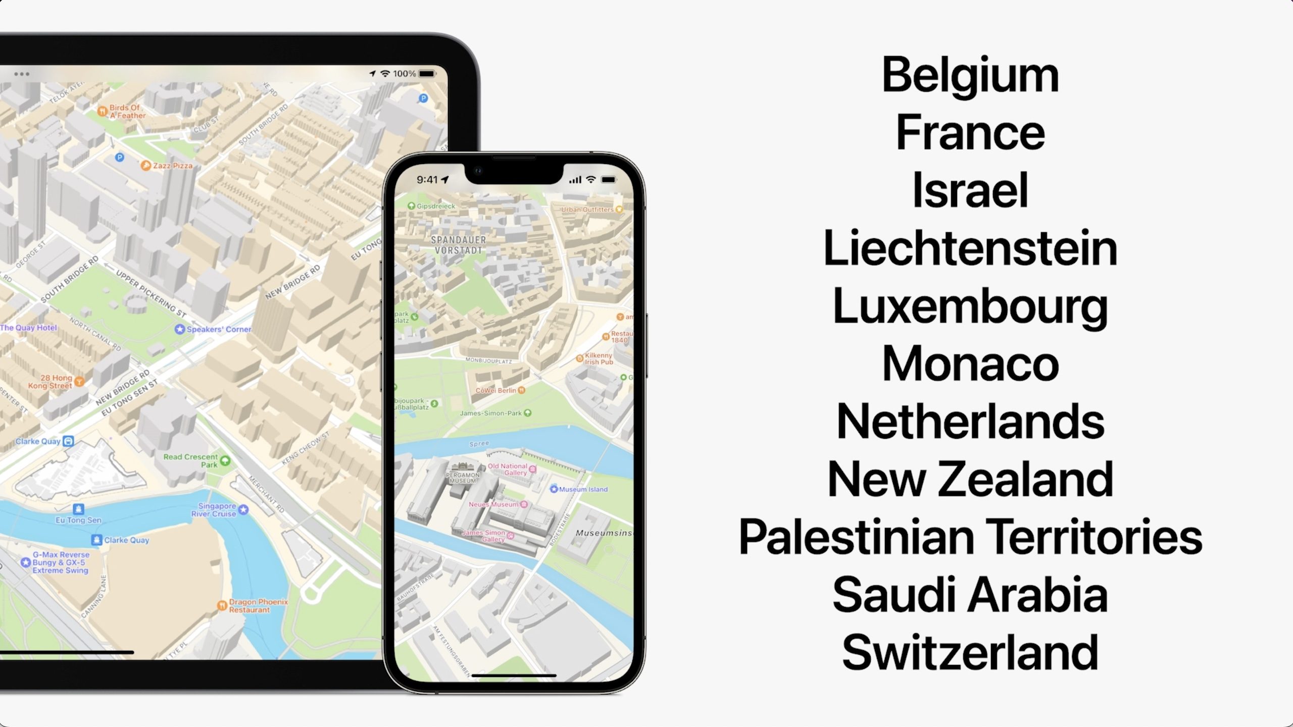 Apple Kaarten vernieuwde kaarten uitbreiding Nederland en België.