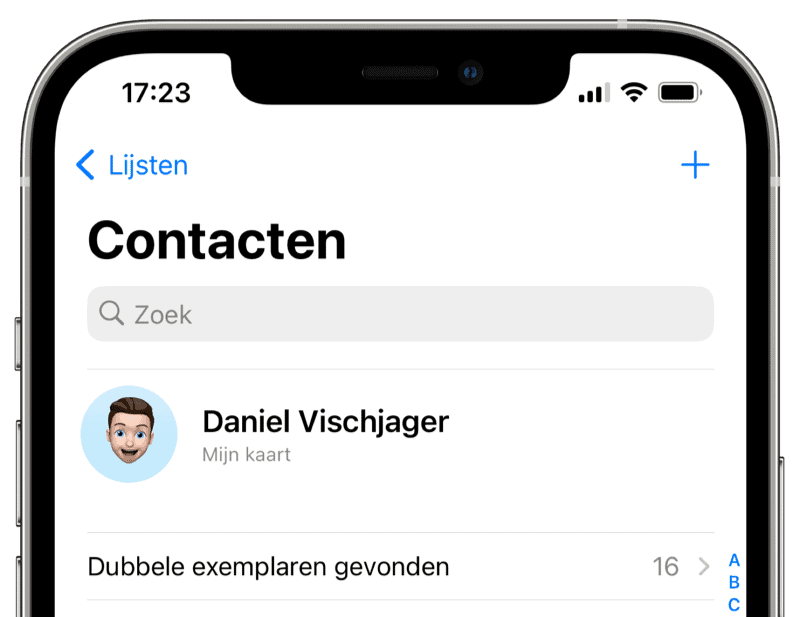 Dubbele contacten verwijderen in iOS 16