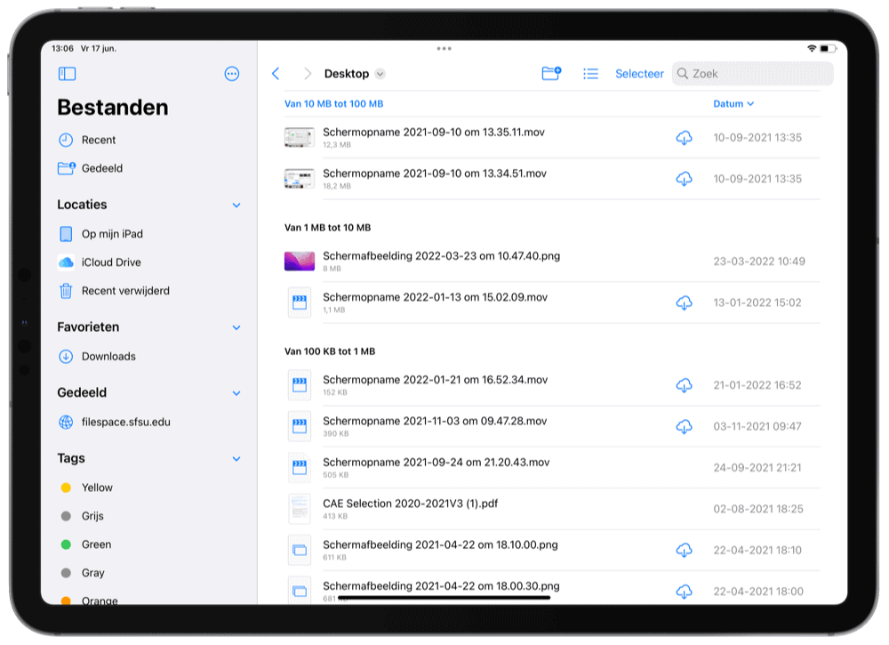 Nieuwe Bestanden-app in iPadOS 16