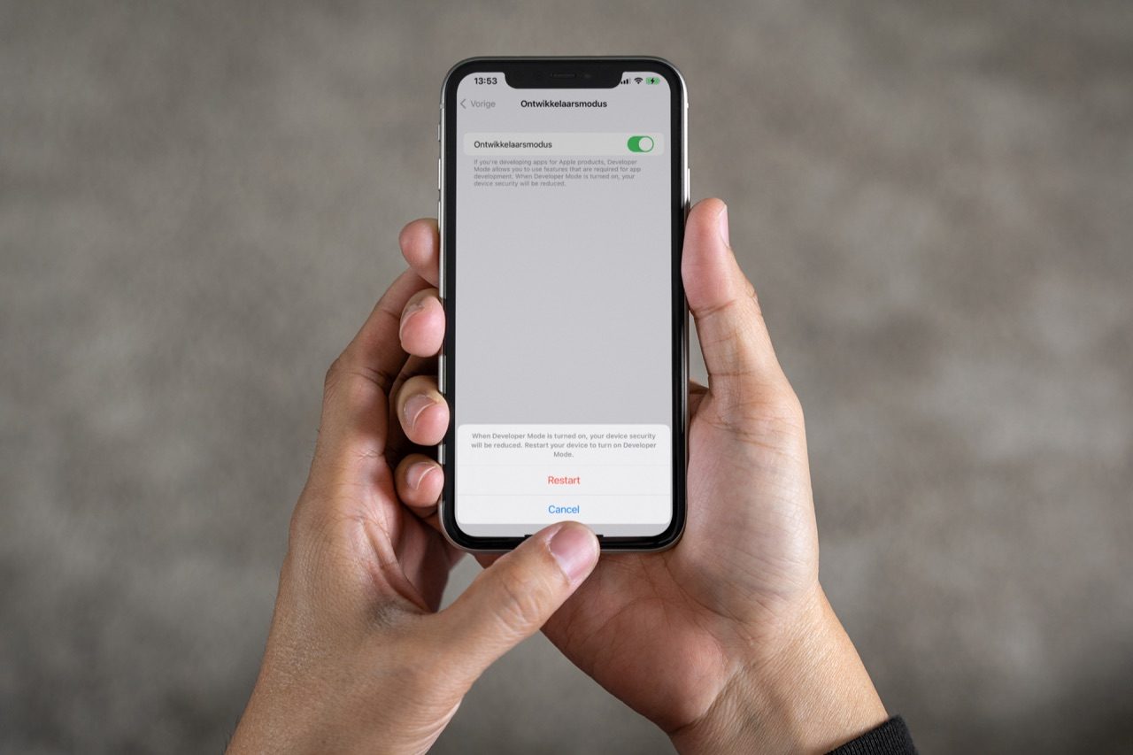 Ontwikkelaarsmodus op de iPhone met iOS beta