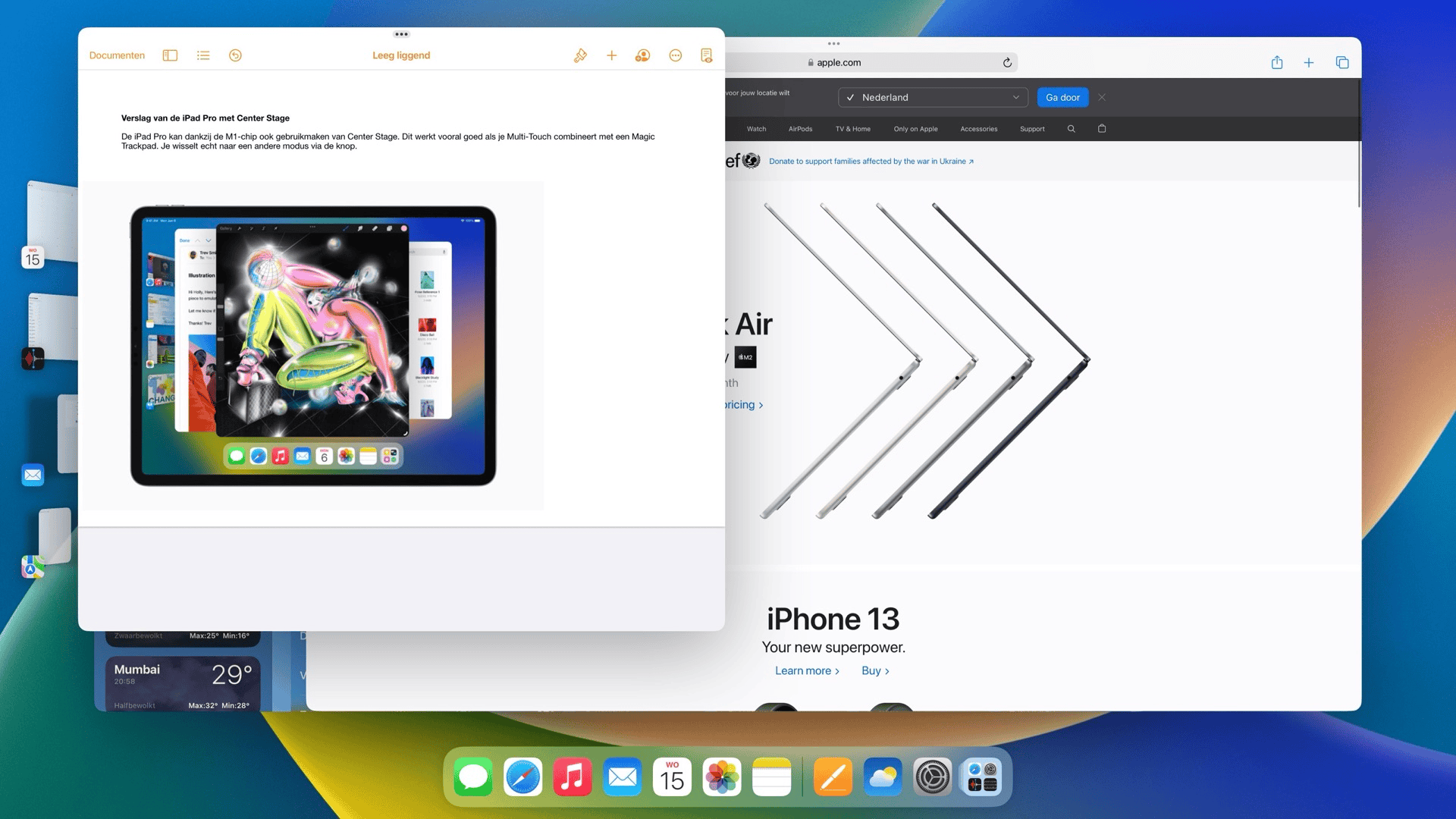 Screenshot van extern display met iPad