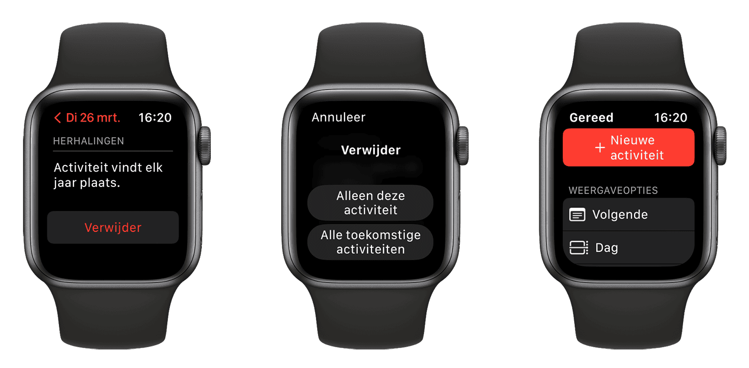 Apple Watch nieuwe afspraak