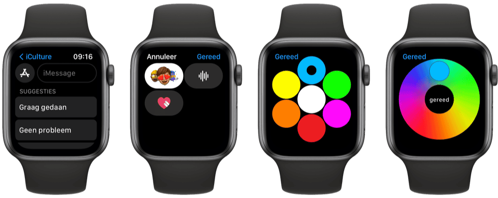 Digital Touch op Apple Watch: kleur kiezen