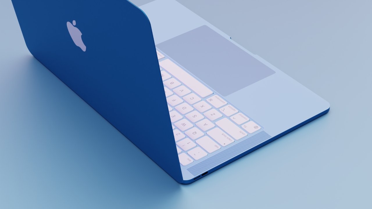 MacBook Air 2022 blauw render