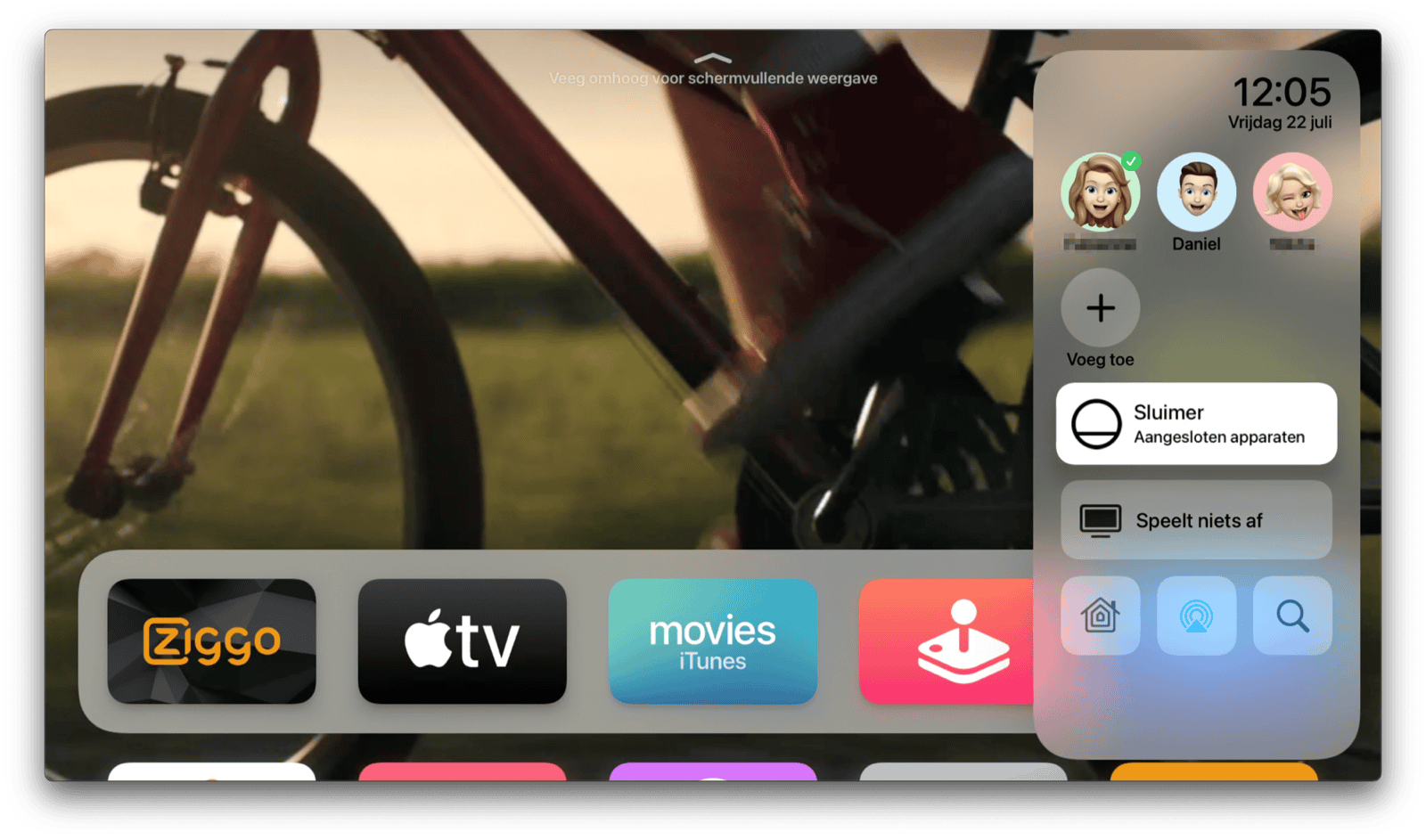 Gebruikers selecteren op de Apple TV