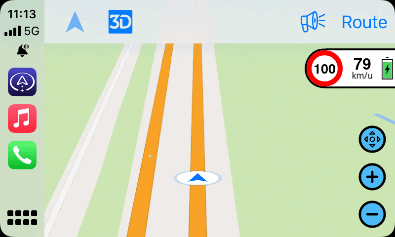 Magic Earth in CarPlay tijdens navigatie in iOS 15