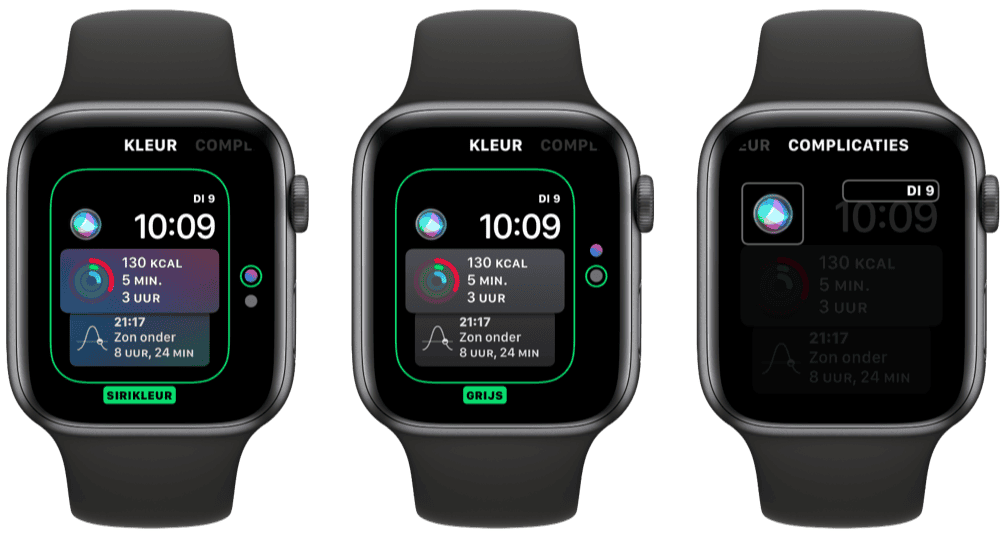 Siri-wijzerplaat op Apple Watch aanpassen