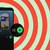 Spotify muziek afspelen in standaard of willekeurige volgorde met shuffle-knop