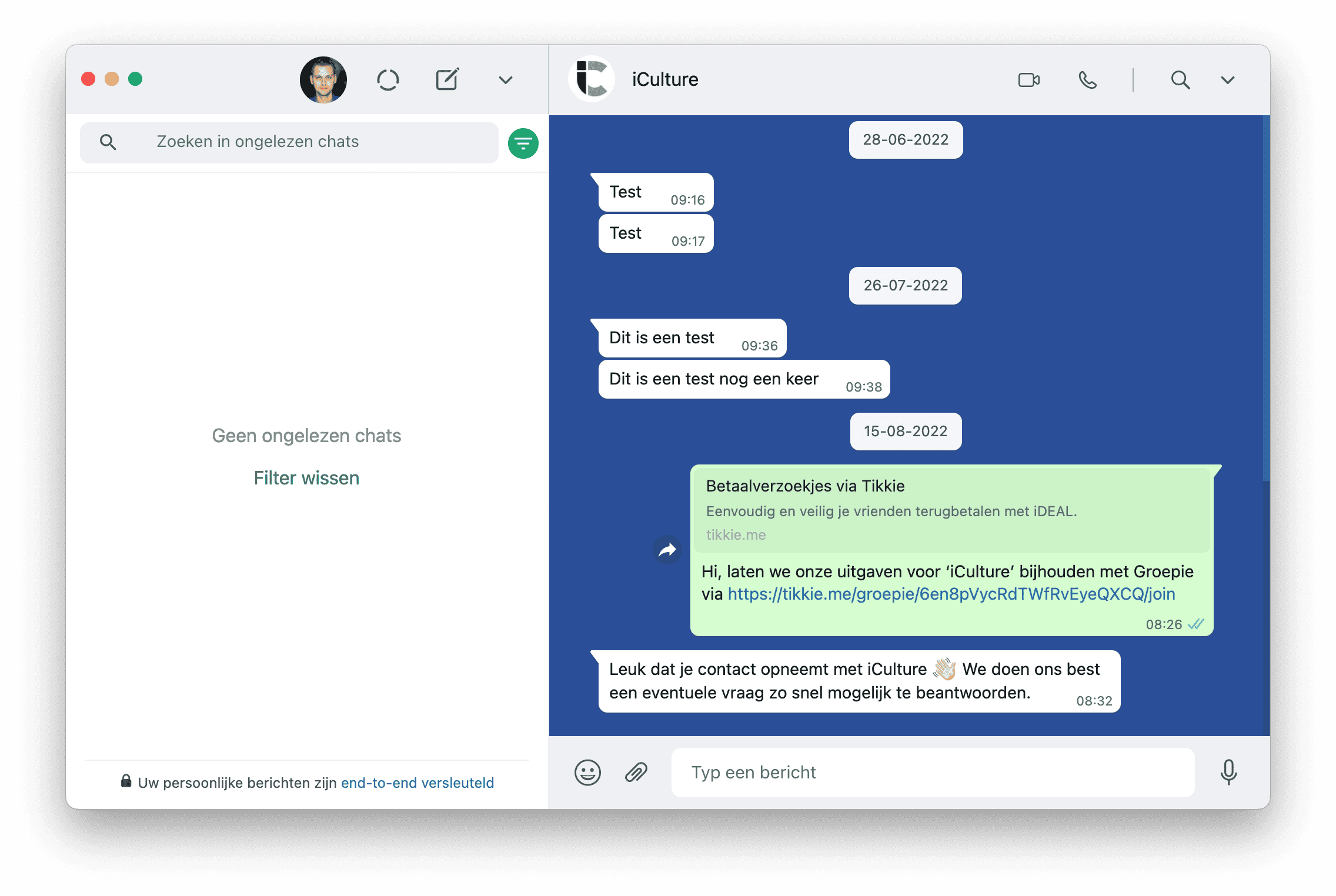 WhatsApp filter voor ongelezen chat berichten op desktop