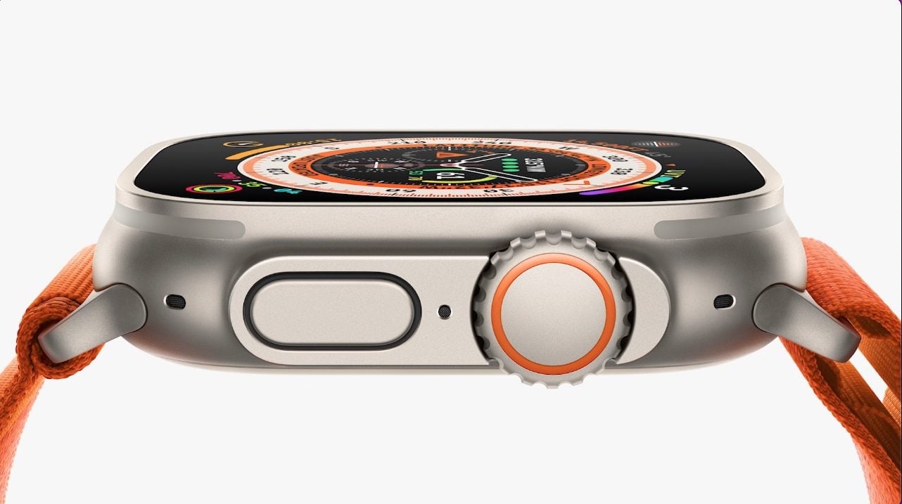 Apple Watch Ultra vanaf de zijkant