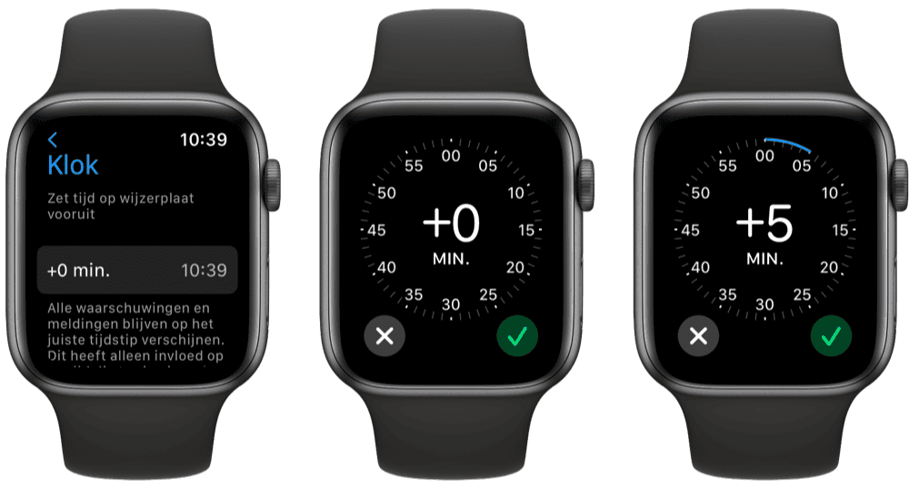 Klok vooruit zetten op Apple Watch