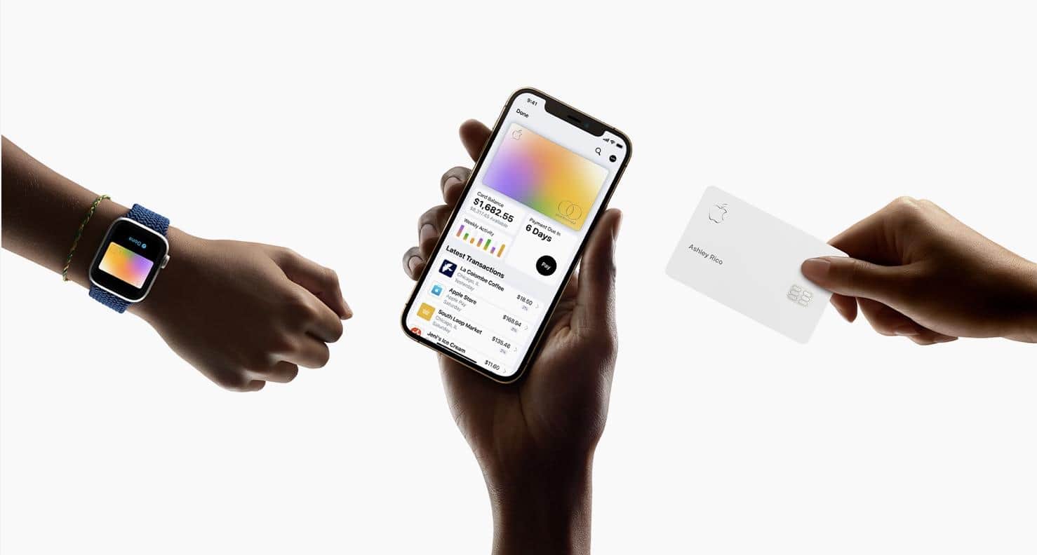 Apple Card op iPhone en Apple Watch