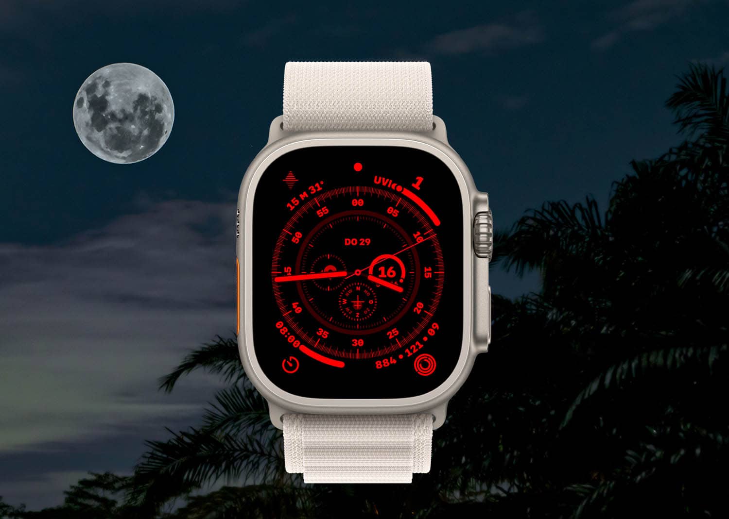 Nachtmodus op Apple Watch Ultra