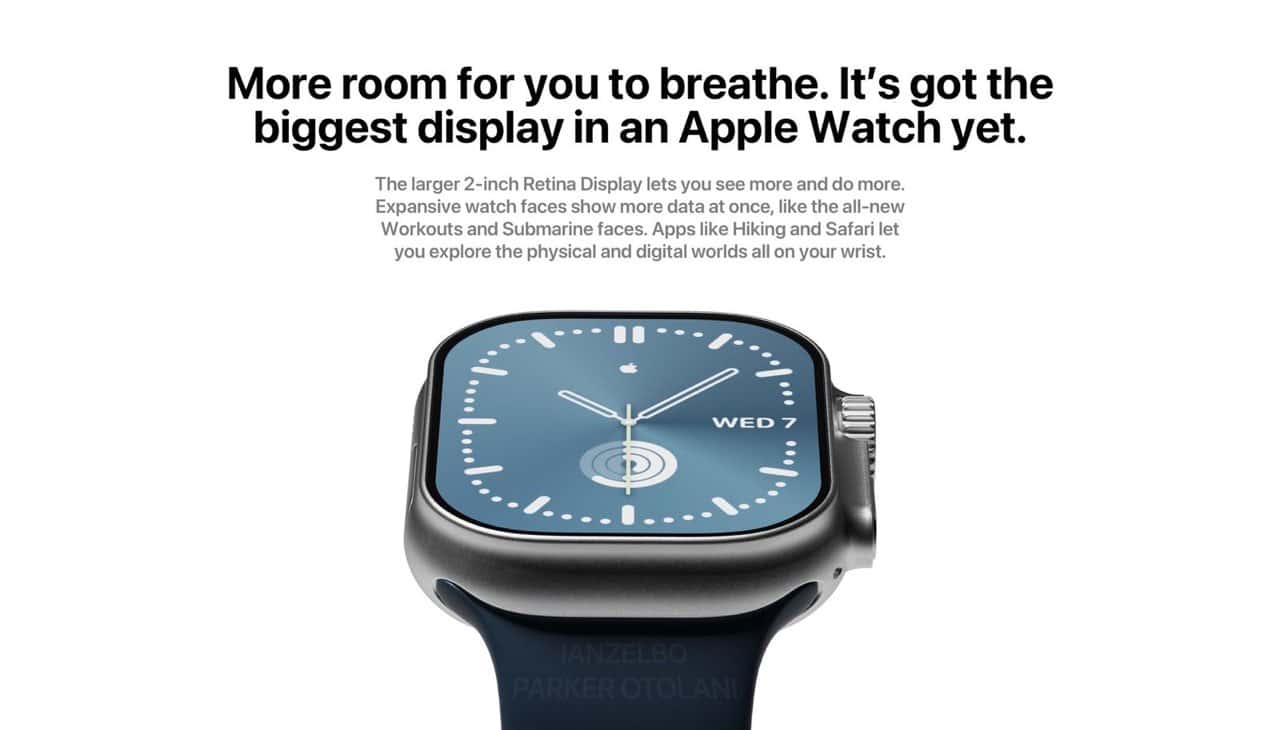 Render Apple Watch Pro scherm