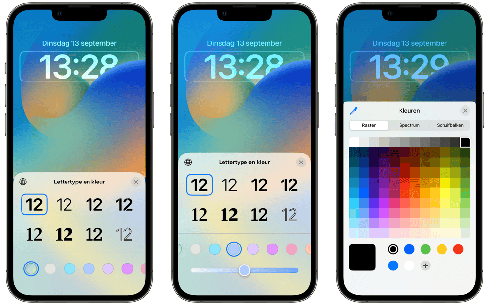 Opmaak datum en tijd op de iPhone aanpassen: kies lettertype van de iPhone klok
