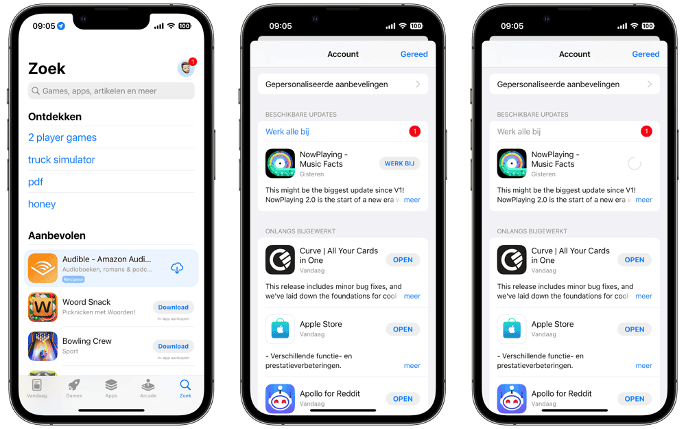 Apps updaten in de App Store in iOS 16