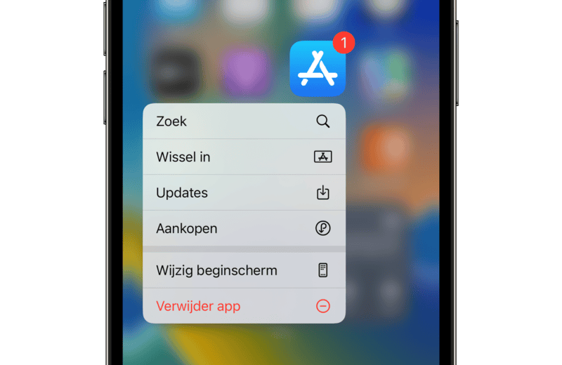 Apps updaten via Quick Action in iOS 16