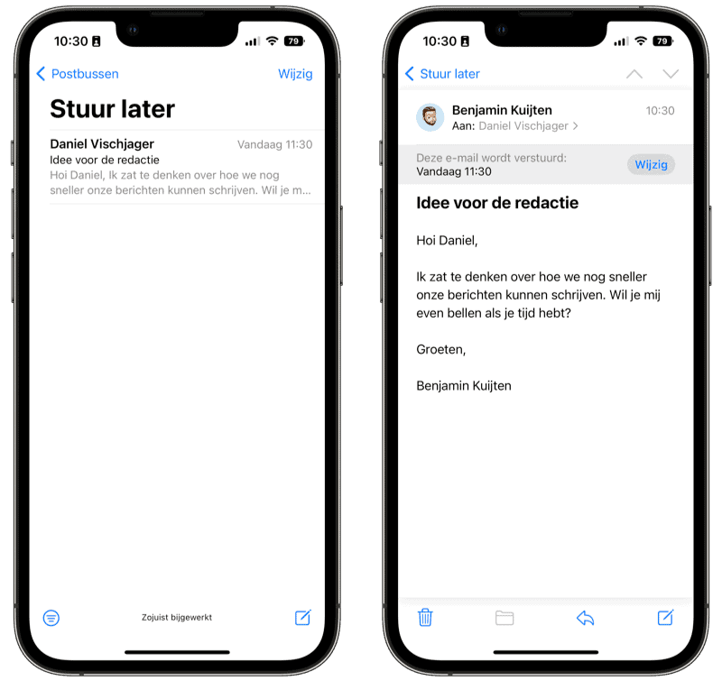 iOS 16: Stuur later-inbox in de Mail-app