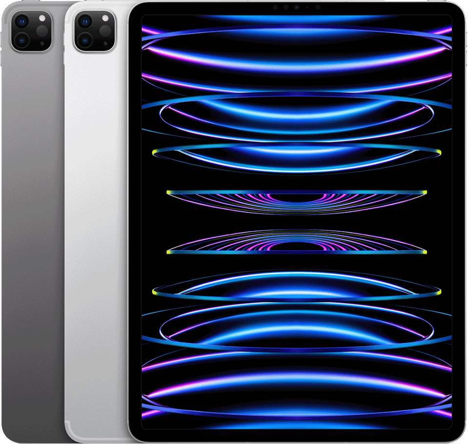 iPad Pro 2022 12,9-inch kleuren in stapel