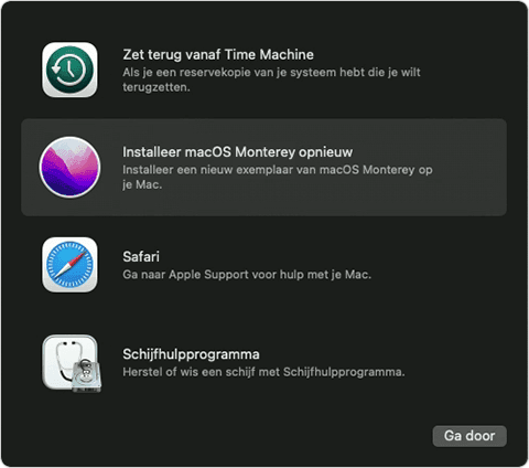 Mac herstelmodus met macOS Monterey