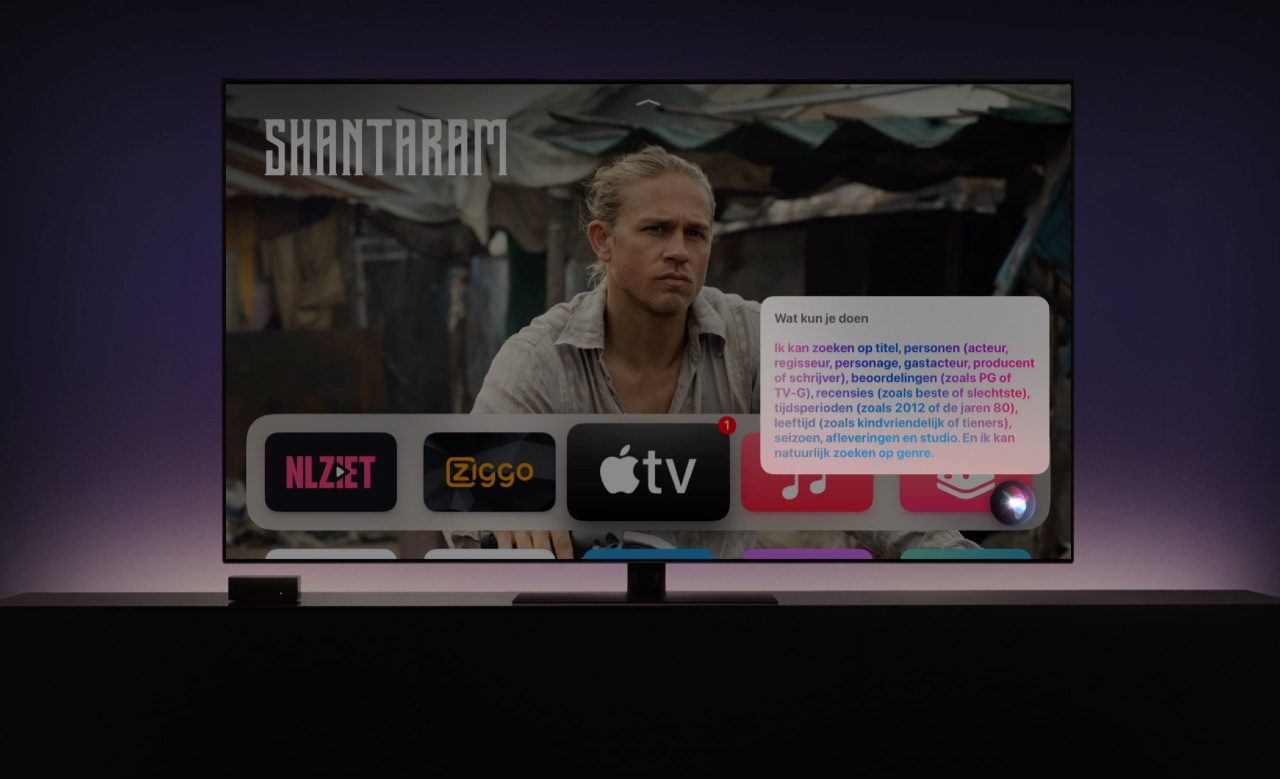 Siri op de Apple TV gebruiken in tvOS 16.1