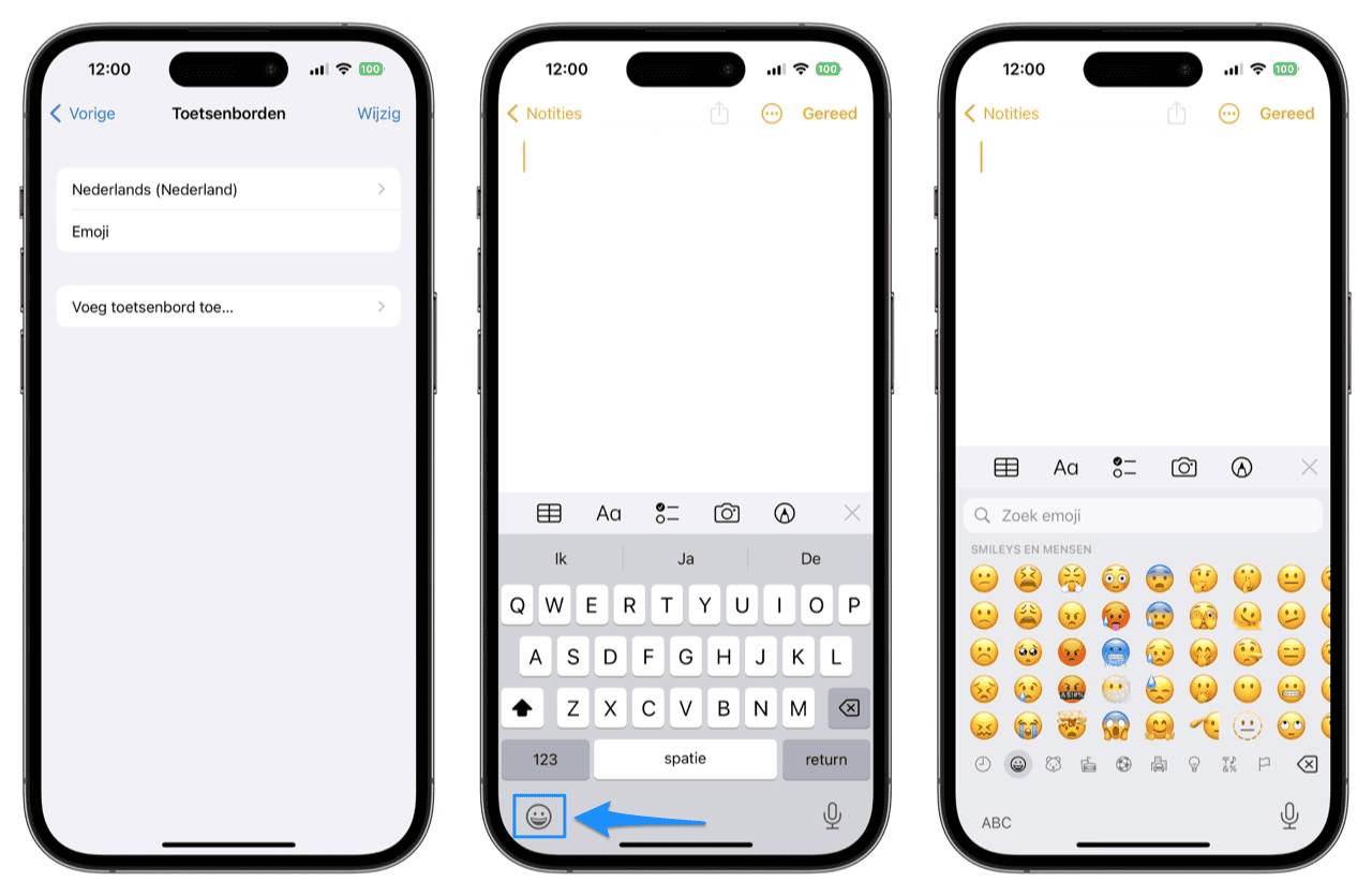 Emoji toetsenbord toevoegen en openen