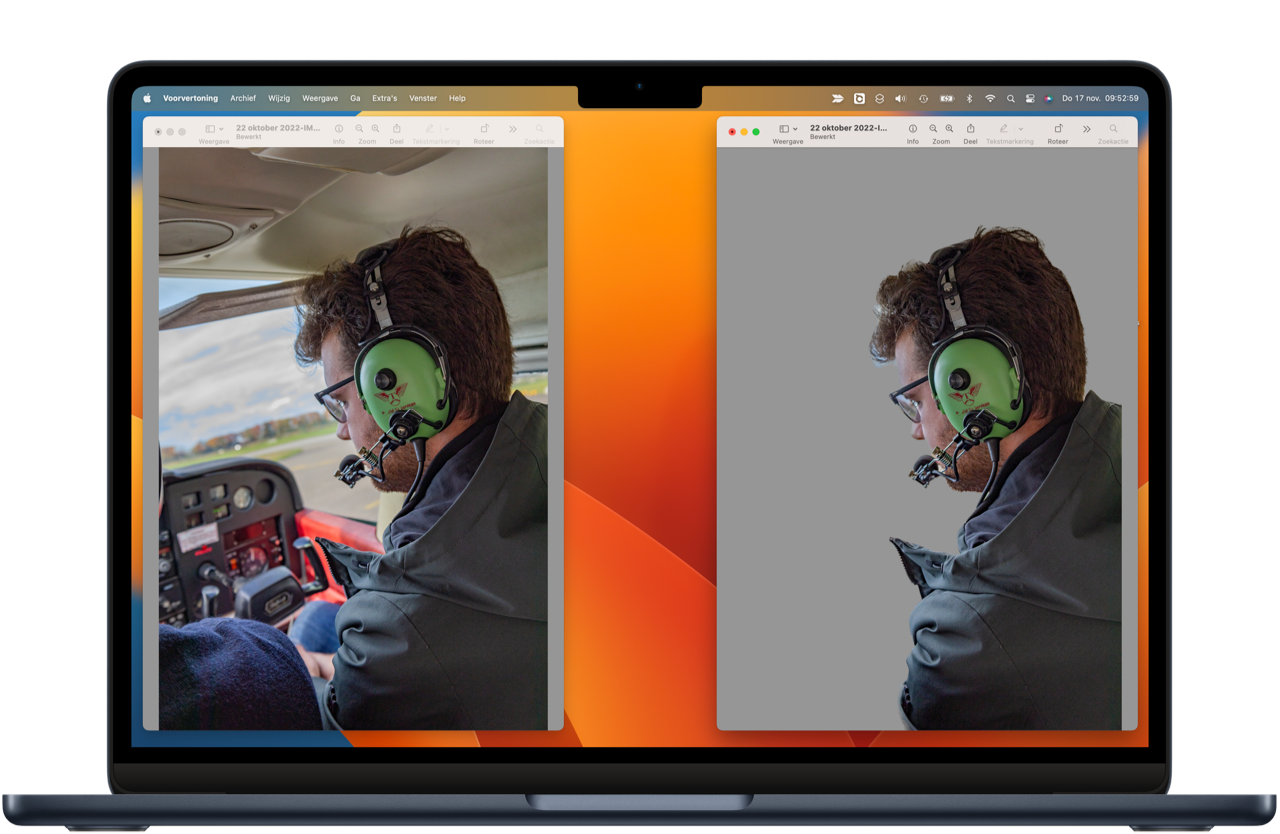 Onderwerp uitlichten en achtergrond van foto verwijderen op de Mac