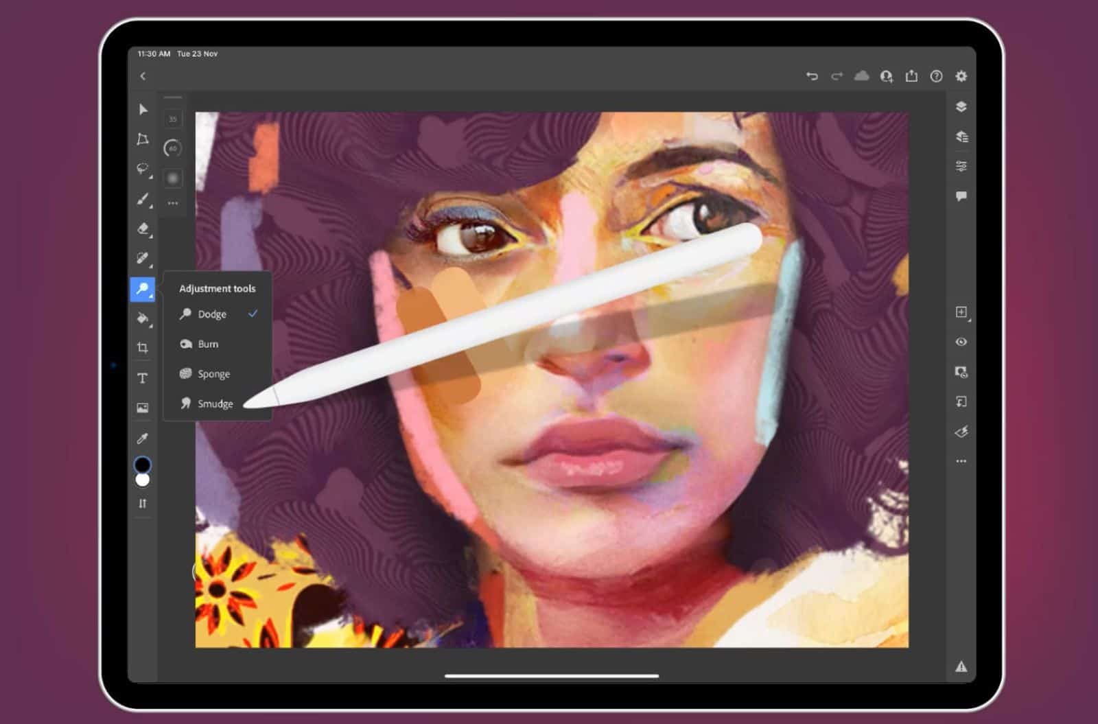 Adobe Photoshop iPad smudge