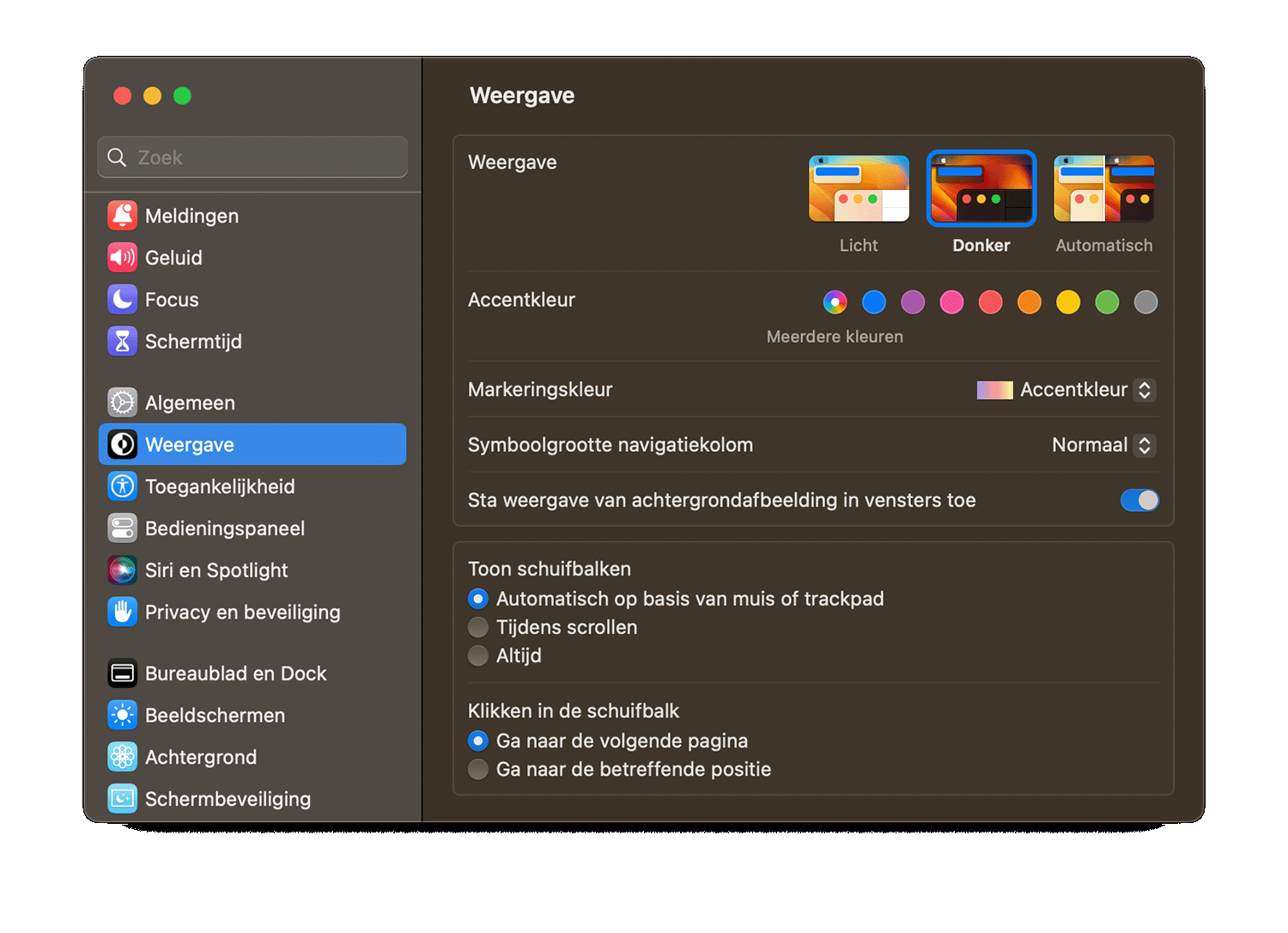 Donkere modus Ventura