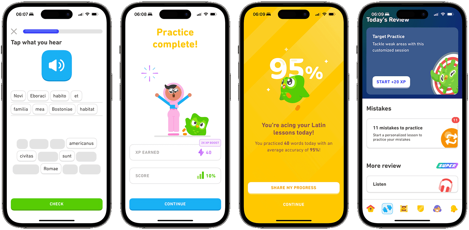 Duolingo review: opdrachten en scores