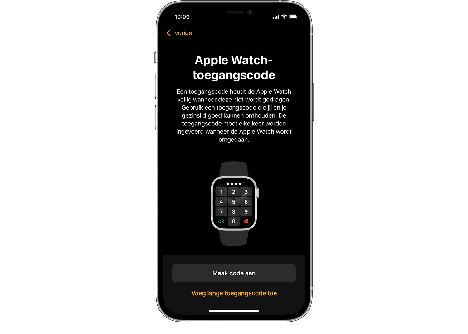 Apple Watch toegangscode instellen