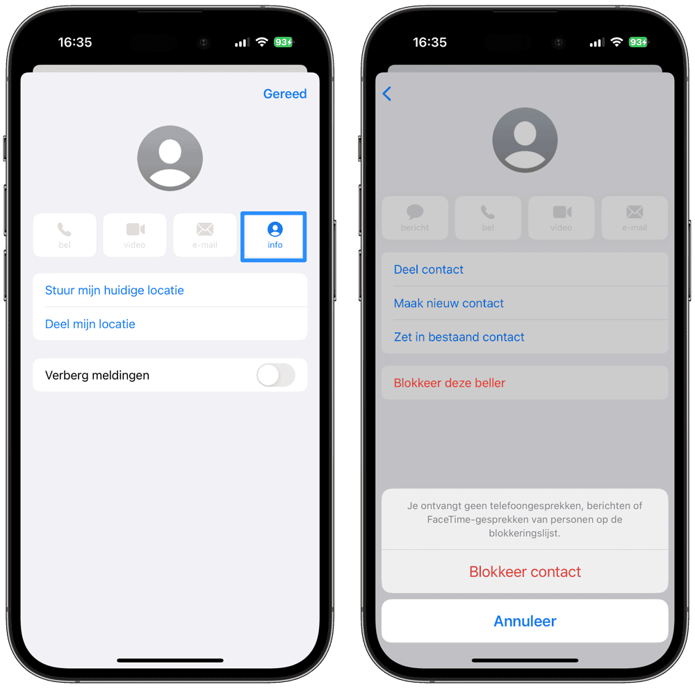 iMessage en FaceTime contact blokkeren iPhone