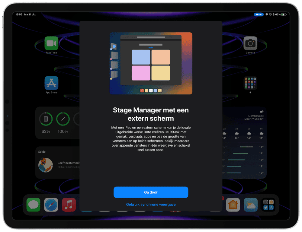 iPad: Stage Manager met extern scherm