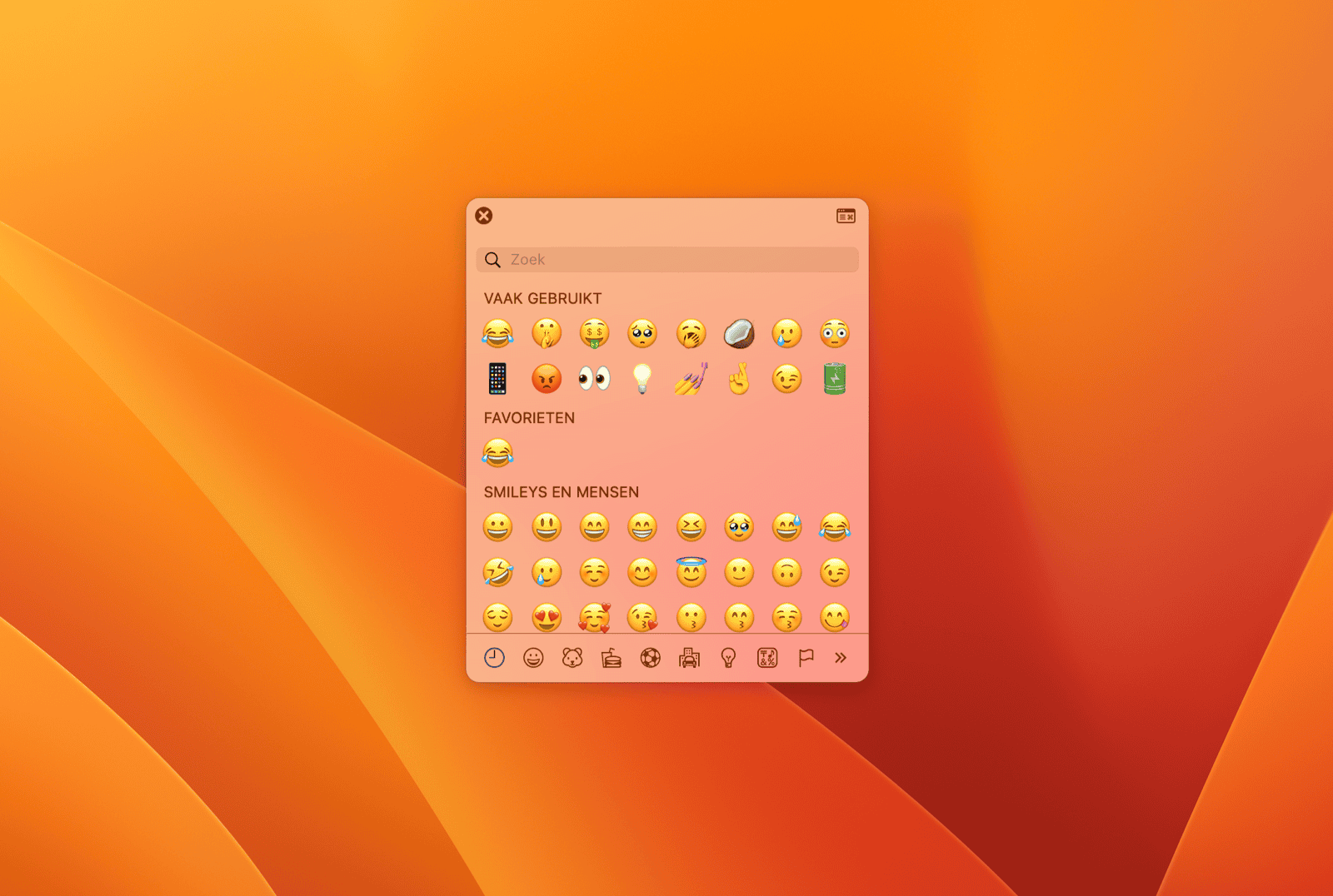 Emoji menu op de Mac