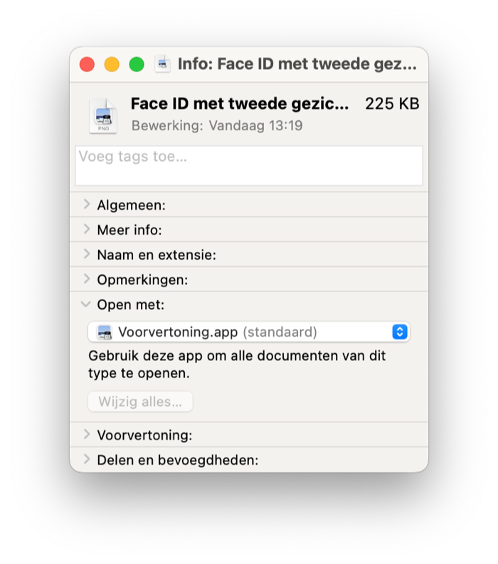 Adjust default program on Mac