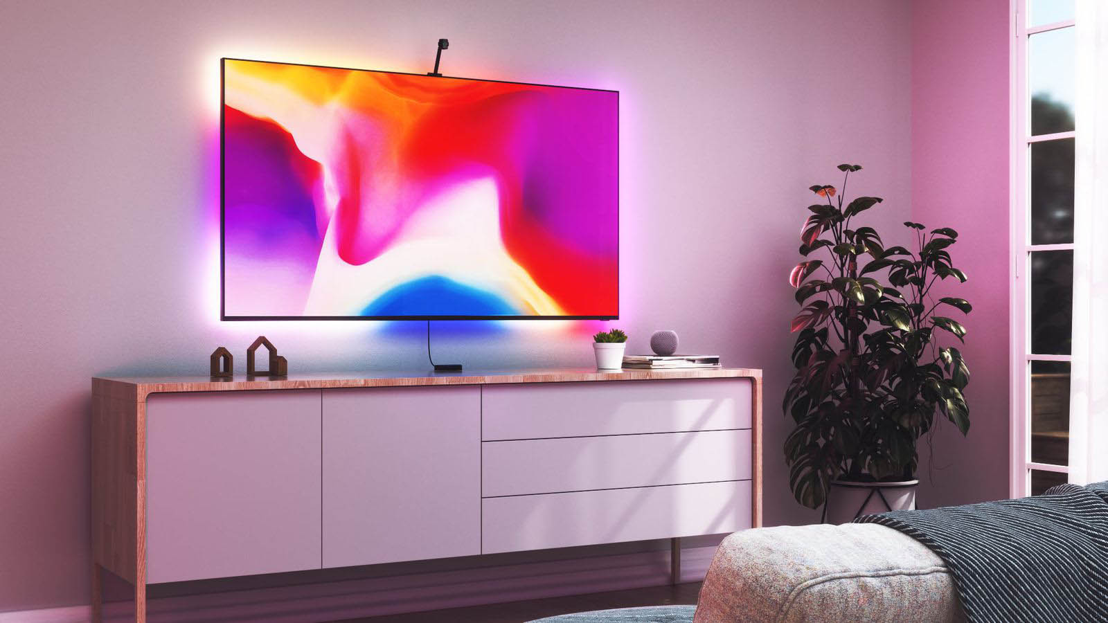 Nanoleaf 4D TV-kit in woonkamer