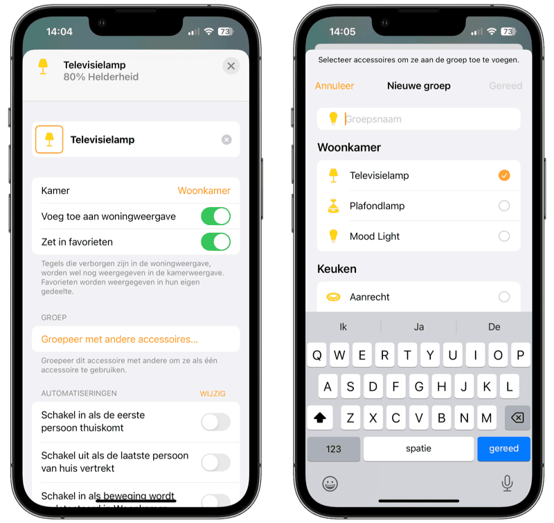 HomeKit: Groep maken in Woning-app in iOS 16