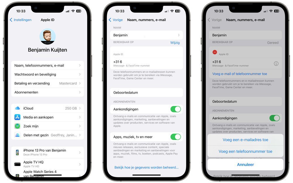 Telefoonnummer van iMessage wijzigen op iPhone en iPad