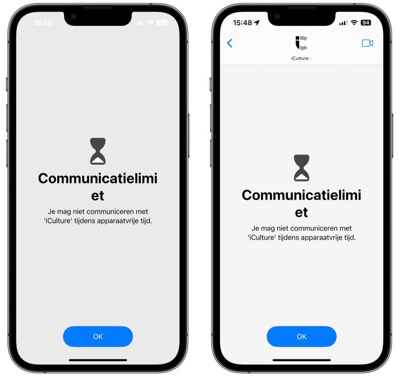 Communicatielimiet in iMessage en Telefoon-app