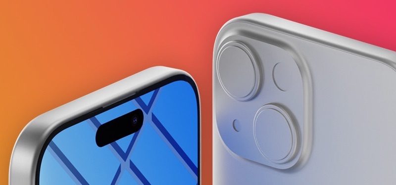 Close-up van iPhone 15 render